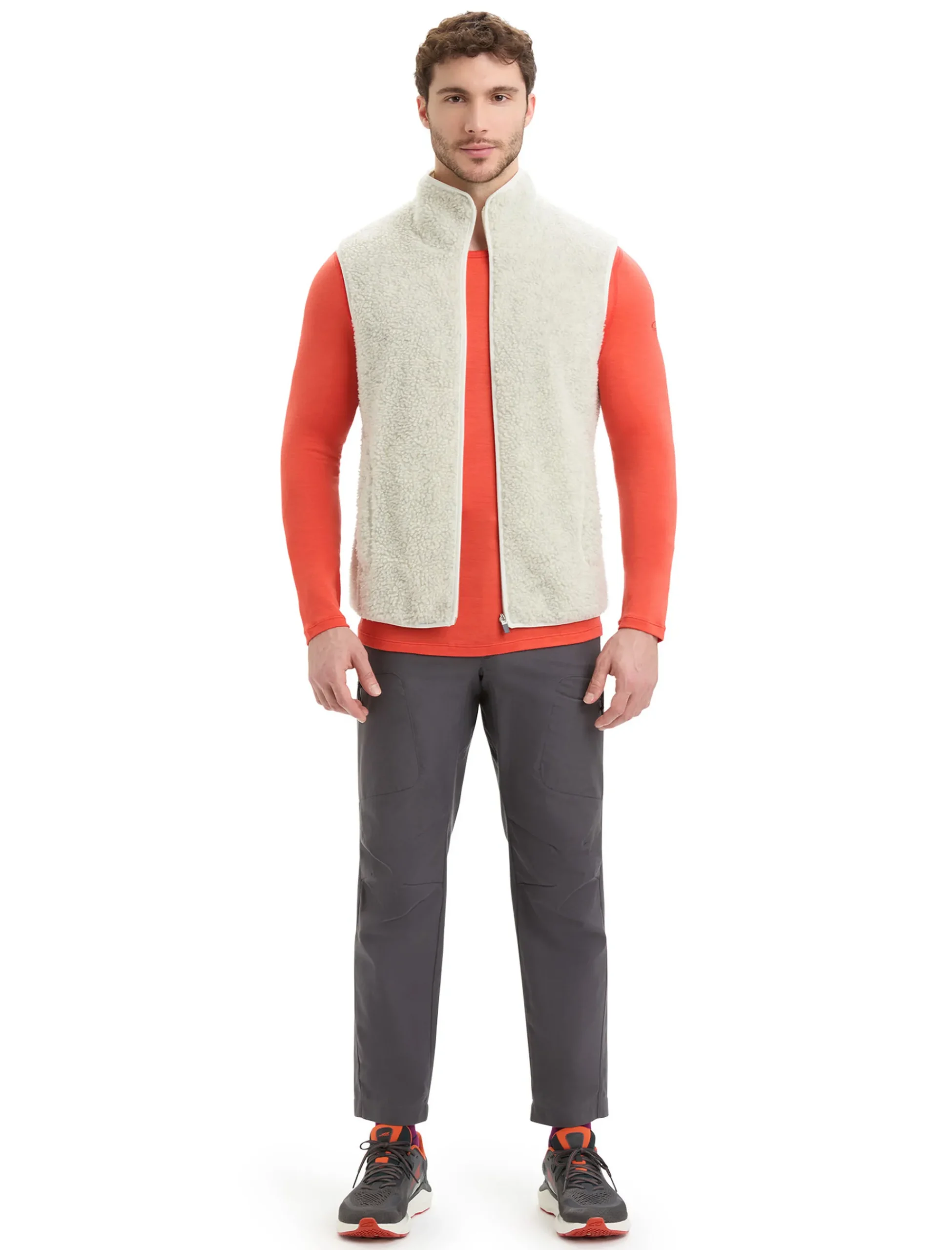 Best Icebreaker Realfleece™ Merino High Pile Weste Herren Ecru Heather/Snow