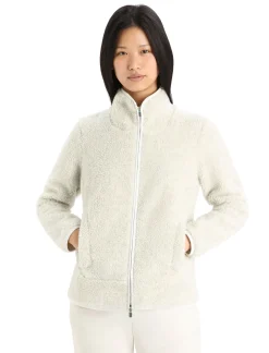 Discount Icebreaker Realfleece™ Merino High Pile Zip-Jacke Damen Ecru Heather/Snow