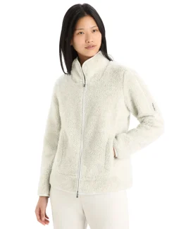 Discount Icebreaker Realfleece™ Merino High Pile Zip-Jacke Damen Ecru Heather/Snow
