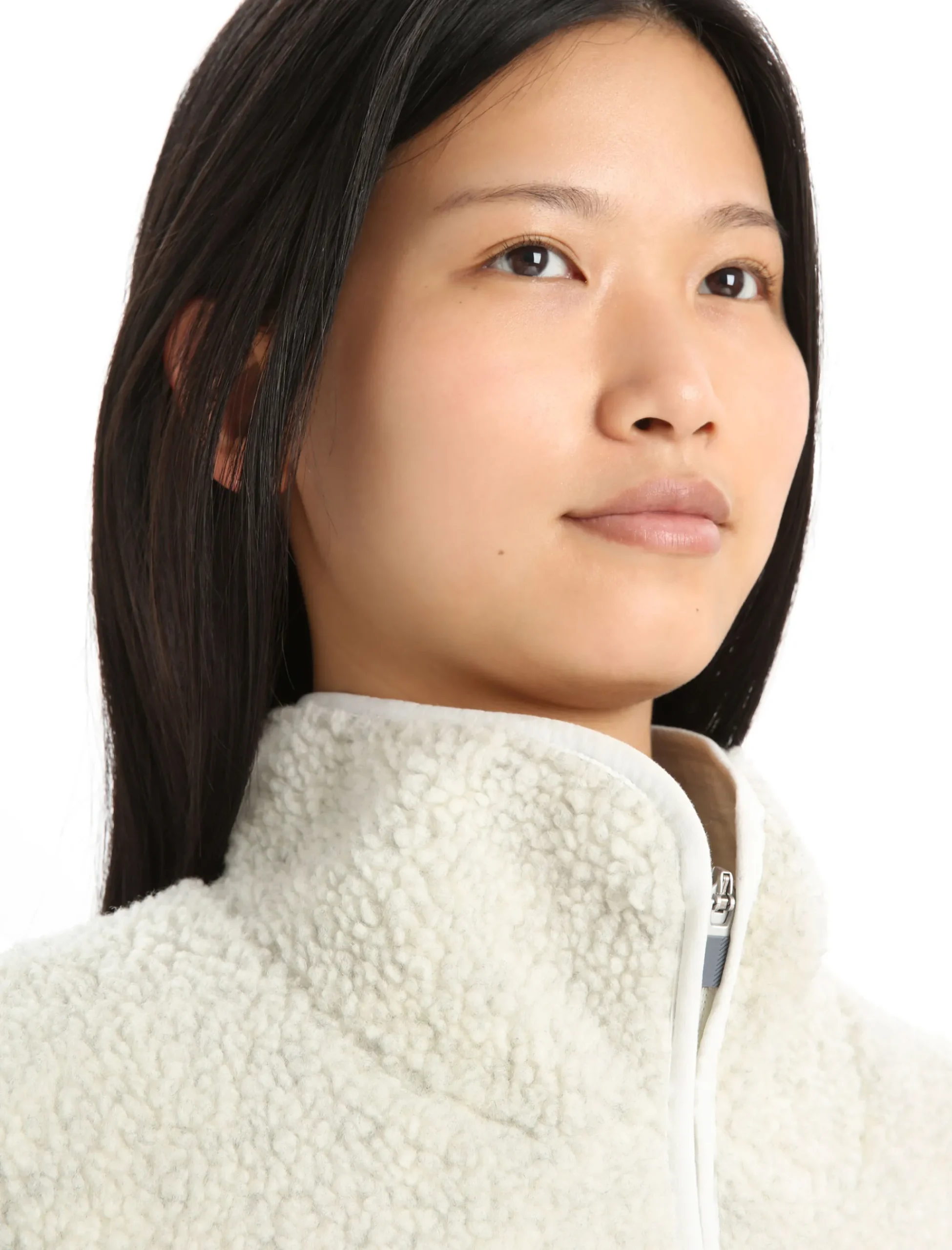 Discount Icebreaker Realfleece™ Merino High Pile Zip-Jacke Damen Ecru Heather/Snow