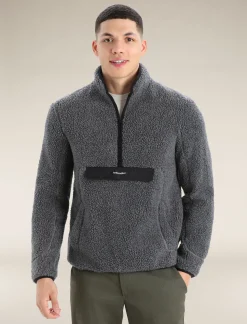 Clearance Icebreaker Realfleece™ Merino High Pile Half-Zip-Pullover Herren Gritstone Heather/Black