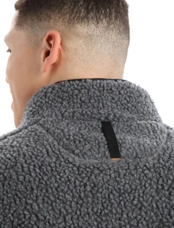 Clearance Icebreaker Realfleece™ Merino High Pile Half-Zip-Pullover Herren Gritstone Heather/Black