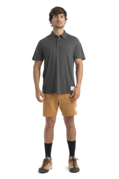 Cheap Icebreaker Timberland X Merino Leinen Kurzarmpolo Herren Onyx