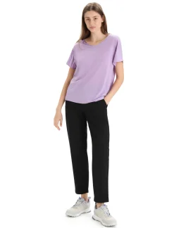 Cheap Icebreaker Wendbares Merino Drayden T-Shirt Damen Purple Gaze
