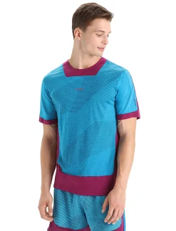 Best Icebreaker Zoneknit™ Merino Kurzarmshirt Geodetic Herren Geo Blue/Go Berry