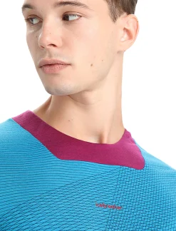 Best Icebreaker Zoneknit™ Merino Kurzarmshirt Geodetic Herren Geo Blue/Go Berry