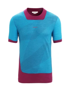 Best Icebreaker Zoneknit™ Merino Kurzarmshirt Geodetic Herren Geo Blue/Go Berry