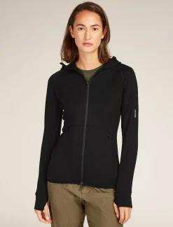 Online Icebreaker Zoneknit™ Merino Zip-Hoodie Damen Black