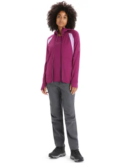 Sale Icebreaker Zoneknit™ Merino Zip-Hoodie Damen Go Berry/Purple Gaze