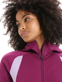 Sale Icebreaker Zoneknit™ Merino Zip-Hoodie Damen Go Berry/Purple Gaze