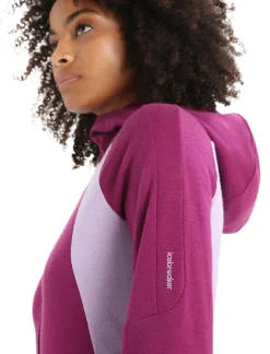 Sale Icebreaker Zoneknit™ Merino Zip-Hoodie Damen Go Berry/Purple Gaze