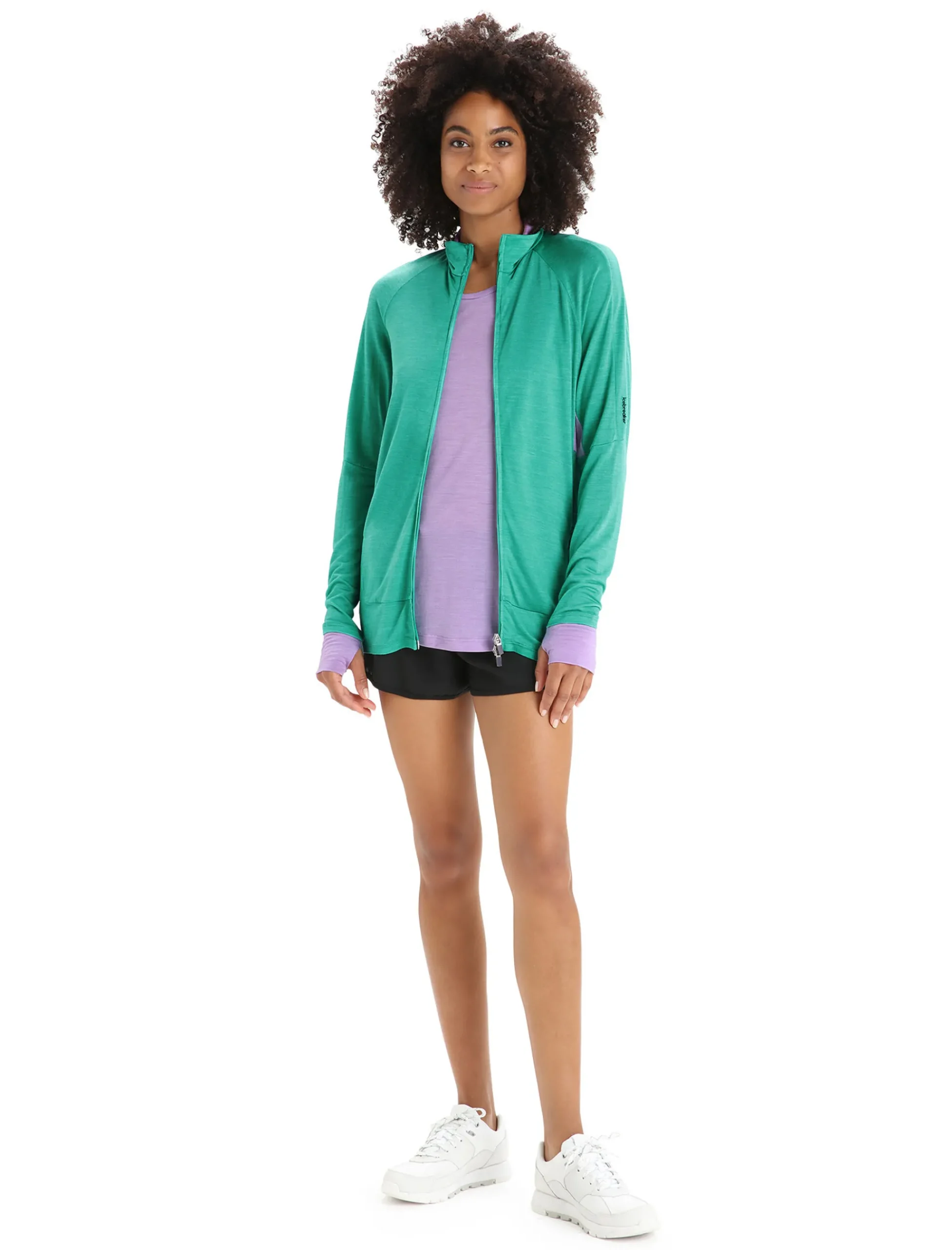 Best Icebreaker Zoneknit™ Merino Zip-Jacke Damen Fresh/Purple Gaze